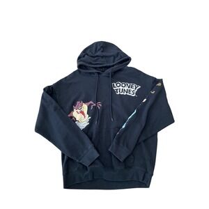 Looney Tunes Black Graphic Hoodie Taz Marvin The Martian Bugs Bunny Large